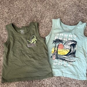 Carter's Green Alligator and Blue Surf Tank Tops